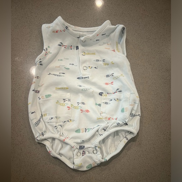 Pehr Sleeveless One-Piece romper. Fish print - Picture 1 of 5